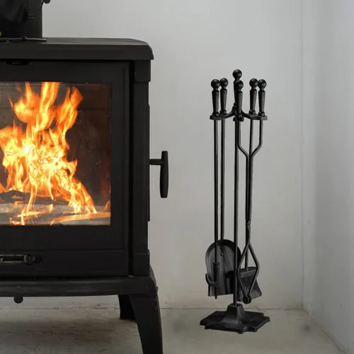 Vista 5 de 2WAYZ Juego de herramientas para chimenea – 5 piezas de asas clásicas sin perilla – Herramientas modernas para chimenea y accesorios para hogueras