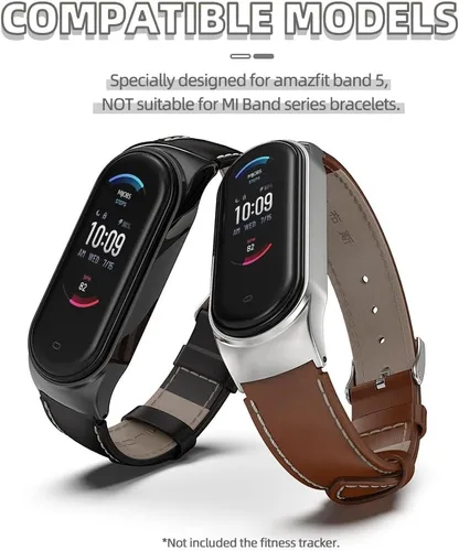 Vista 3 de Correa de repuesto de cuero genuino para Amazfit Band 5 Smart Bracelet Watch Accesorios