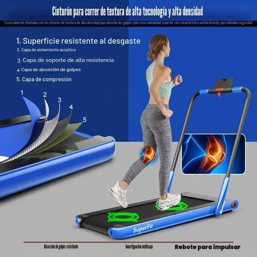 Vista 4 de Goplus 2 in 1 Folding Treadmill, 2.25HP Under Desk Electric Superfit Treadmill, Installation-Free with APP Control, Remote Control, Bluetooth