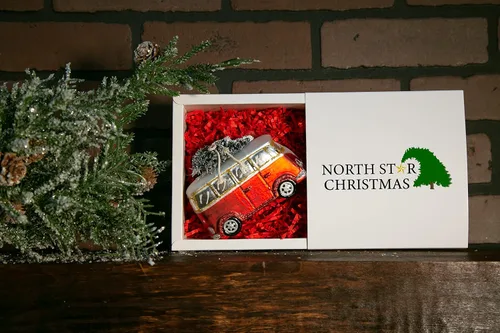 Vista 3 de Van con adorno de cristal para árbol de Navidad Colección Vehículos y Carrera
