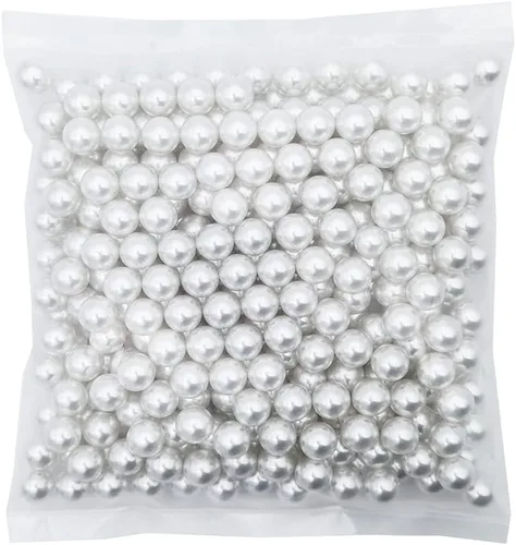Vista 12 de INSPIRELLE 2600 perlas de imitación de ABS negras sin perforar para rellenos de jarrón, cuentas de maquillaje sin agujero de 0.236 pulgadas