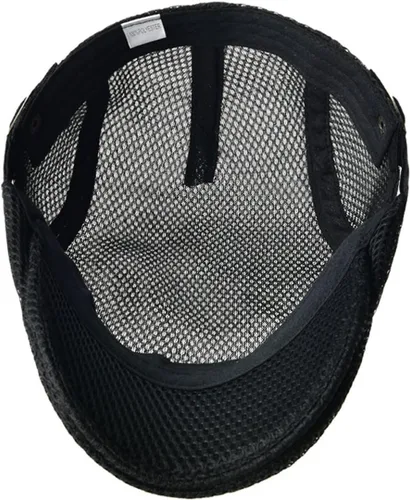 Vista 7 de Hombres Malla Newsboy Gorra plana Ivy Cabbie Newsboy Cap Negro