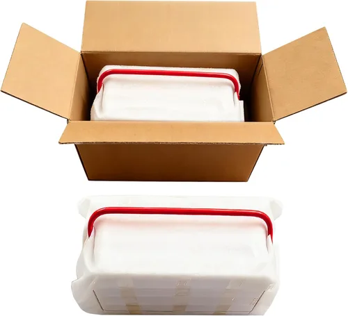 Vista 7 de YATOINTO Caja de herramientas voladiza de metal de 18 pulgadas, 3 capas y 5 bandejas, caja de herramientas plegable portátil, organizador