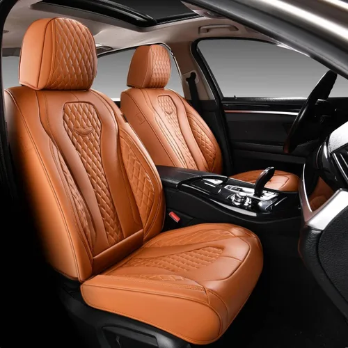 Vista 50 de Coverado Fundas de asiento de automóvil, fundas de asiento delantero, funda de asiento de coche beige, fundas impermeables para asiento
