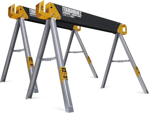 Vista 13 de ToughBuilt - Caballete plegable y mesa de trabajo, 1,100 libras, TB-C300