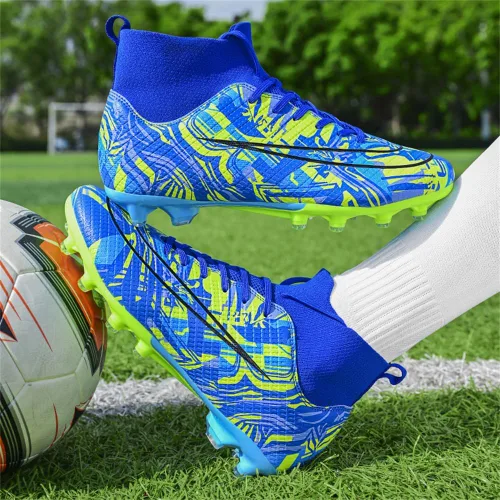 Vista 5 de Botas de fútbol para hombre, zapatos de fútbol, zapatos de punta, zapatos cómodos para adultos, atléticas, al aire libre, interior, competición