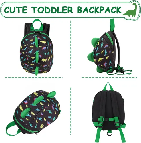 Vista 6 de VASCHY Mini mochila para niños pequeños con correa, mochila pequeña ultraligera para guardería