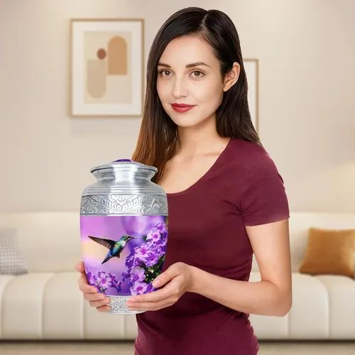 Vista 3 de M MEILINXU Urna para cenizas para mujeres y hombres, urnas de cremación para cenizas humanas, mujeres y hombres, decoración funeraria, urna grabada