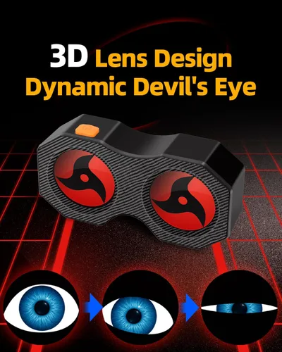 Vista 3 de Demon Eyes - Luz trasera para bicicleta, luces traseras programables impermeables con 82 preajustes, lámpara trasera LED recargable USB-C