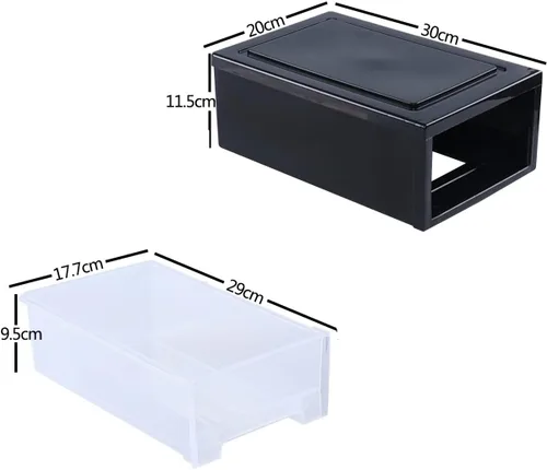 Vista 3 de Saedy Paquete de 3 cajones apilables, caja de almacenamiento de escritorio de 6.5 cuartos de galón