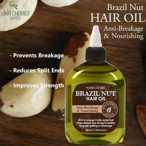 Vista 2 de Hair Chemist Aceite para el cabello 99% natural, nuez de Brasil, 7.1 oz.