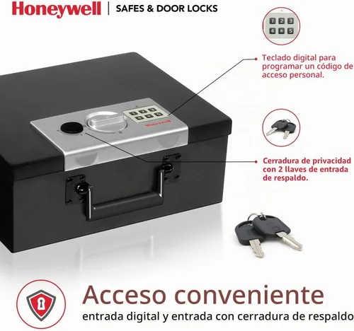 Vista 5 de Caja de seguridad de acero de Honeywell, modelo digital resistente al fuego, de 0.26 pies cúbicos, 6108