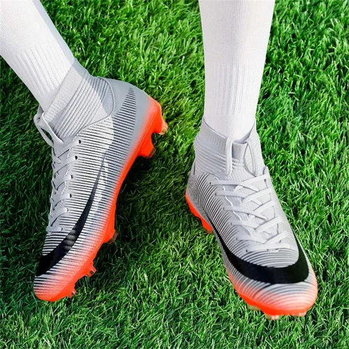 Vista 3 de Botas de fútbol para hombre Spikes High Top Unisex para exterioresinteriores Zapatillas de entrenamiento - Botas de fútbol juvenil para césped al