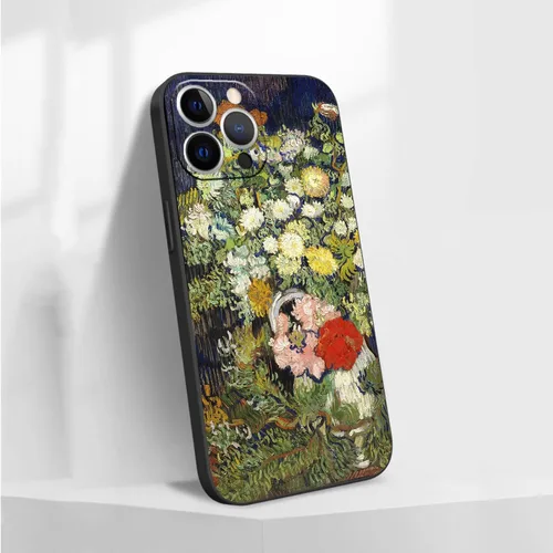 Vista 3 de Van Gogh - Funda para iPhone 12 Pro Max, diseño de ramo de flores en un florero, resistente al agua y a prueba de golpes para iPhone 12 Pro Max