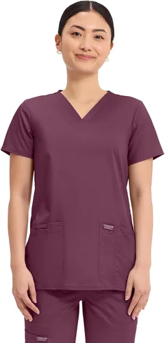 Vista 30 de Workwear Revolution Mujeres Scrubs Top V-cuello WW620 Negro