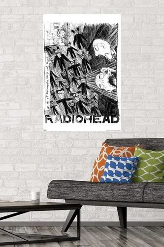 Vista 2 de Trends International Radiohead - Póster de pared de garabatos, 22.375 x 34 pulgadas, versión premium sin marco