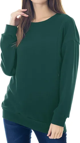 Vista 6 de Smallshow Sudadera de maternidad con capucha para lactancia, manga larga, para mujer Negro