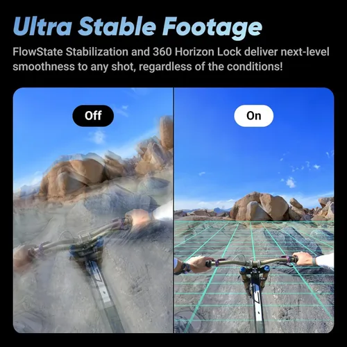 Vista 6 de Insta360 Cámara de acción impermeable X4-8K 360, video gran angular 4K, efecto selfie stick invisible, protectores de lente extraíbles, duración