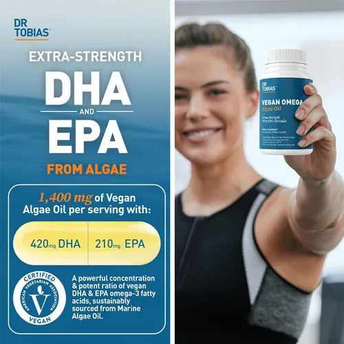 Vista 3 de Dr. Tobias Colon Everyday Health & Vegan Omega 3 Aceite de algas - Bienestar digestivo y apoyo diario para la salud con cáscara de psyllium y DHA