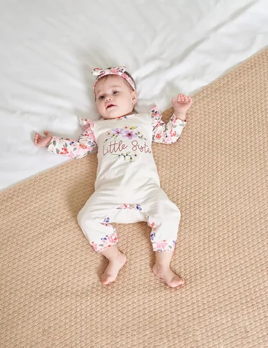 Vista 3 de Mono de manga larga con estampado floral para bebé o niña