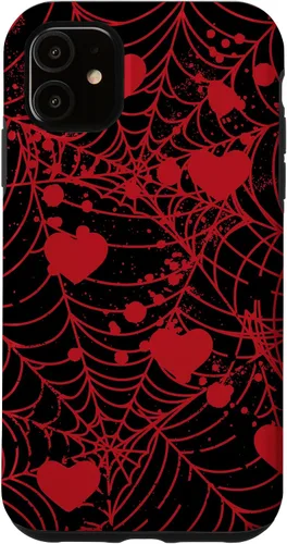 Vista 8 de Spiderweb Valentine's Day Hearts Gothic Goth Black Fairycore Case for iPhone 17