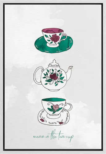 Vista 60 de SIGNWIN Lienzo enmarcado para pared, arte ornamental de neón fino, tazas de té, comida y bebida, ilustraciones culturales, arte moderno, elegante