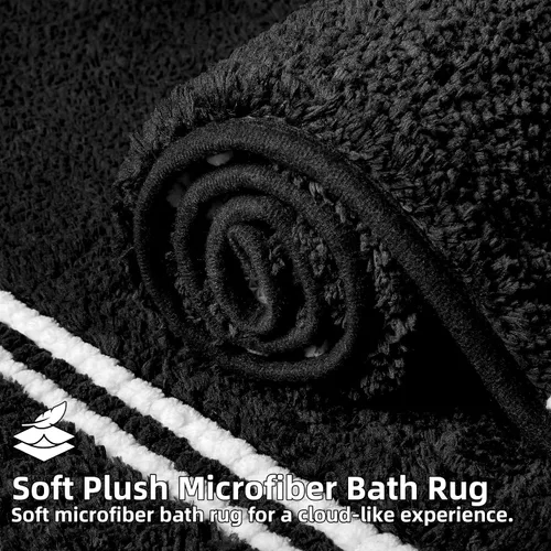 Vista 5 de Arenarug - Alfombras de baño 17x24, de felpilla suave, absorbente, antideslizante, con respaldo de goma, lavables a máquina, para baño, chenilla