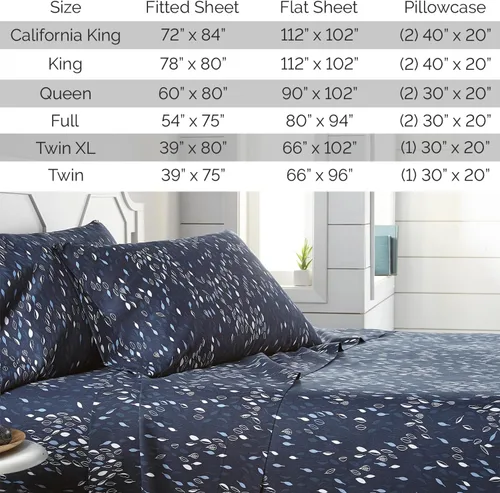 Vista 68 de Southshore Fine Living, Inc. Colección Winter Brush, juego de sábanas de 3 piezas para cama individual, sábana bajera con bolsillo profundo de 14