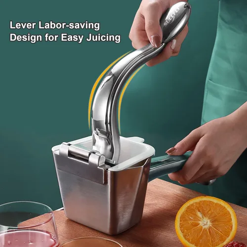 Vista 3 de SUCCFLY Exprimidor de Limón de Acero Inoxidable, Exprimidor Manual de Cítricos Lima Naranja Exprimidor de Frutas Mango Ergonómico Resistente Ahorro