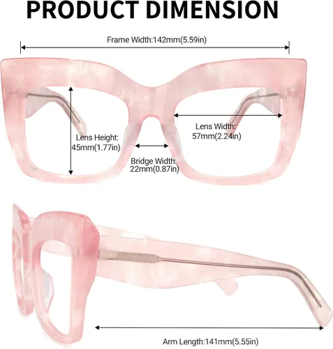 Vista 4 de Zeelool Charmaine ZOA01901 - Gafas gruesas con bloqueo de luz azul para mujer