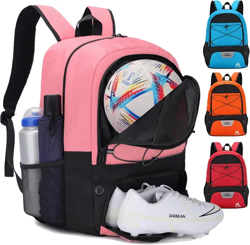 Vista 12 de Hsmihair - Bolsa de fútbol - Mochila de fútbol y mochila para fútbol, voleibol y baloncesto, con compartimento para pelota y tacos separados