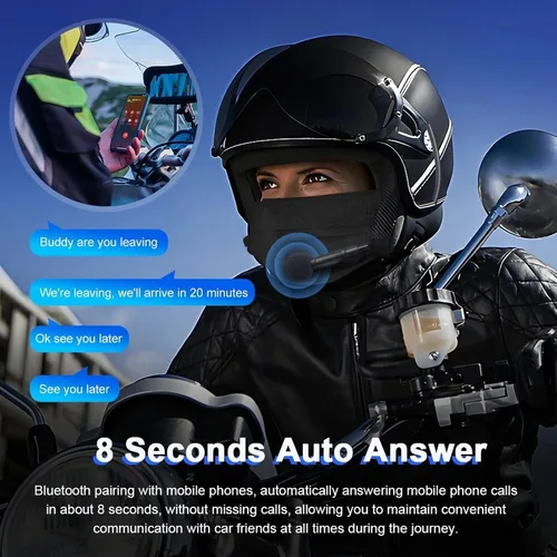 Vista 3 de QSPORTPEAK L1M Casco de motocicleta Bluetooth auricular auricular impermeable intercomunicador interfono micrófono incorporado