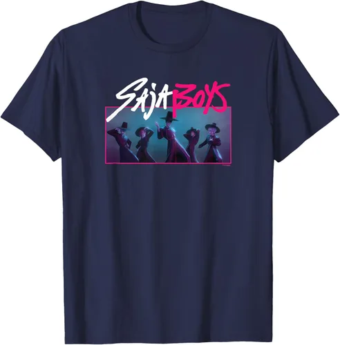 Vista 59 de Camiseta Oficial de KPop Demon Hunters Saja para Niños Negro