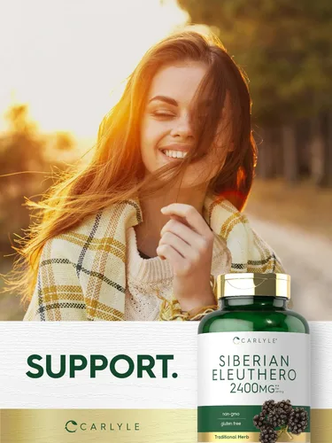 Vista 6 de Carlyle Siberian Eleuthero 300 cápsulas Fórmula sin OMG y sin gluten Ginseng siberiano Suplemento de hierbas tradicionales