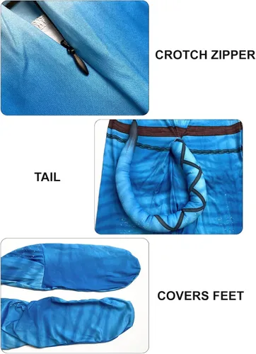 Vista 147 de Disfraz de animal para hombre con estampado de cola grande, overol peludo de elastano para cosplay, fiesta de Halloween