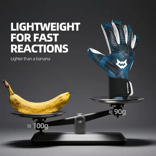 Vista 4 de WVVOU Guantes de portero para Adultos y Jóvenes, Guantes de portero de fútbol profesionales transpirables con palma de látex adhesivo de 4+3mm
