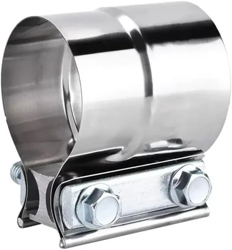 Vista 8 de Abrazadera de Escape de 2.5", Abrazadera de Banda de Junta a Tope de 2 1/2" Conector de Manguito de Acero Inoxidable para Silenciadores, Tubos