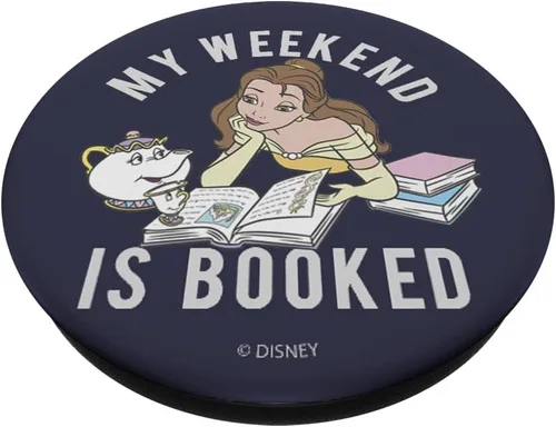 Vista 2 de Disney La Bella y la Bestia "Belle My Weekend is Booked" PopSockets Adhesivo PopGrip