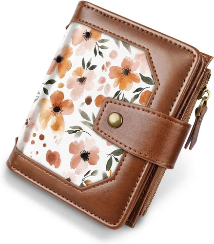 Vista 14 de Billeteras pequeñas Billetera vintage para mujer, beige y marrón, Vintage