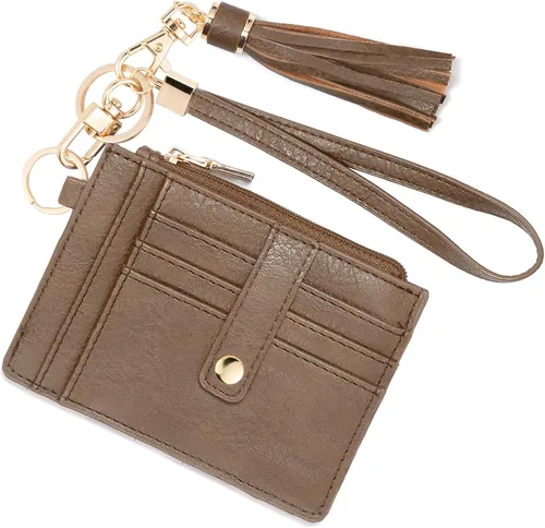 Vista 35 de KNGITRYI Billeteras pequeñas de pulsera para mujer RFID para tarjetas de crédito, cartera con llavero, cartera para tarjetas de crédito