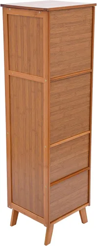 Vista 9 de Armario de almacenamiento de madera, armario con 1 puerta y 2 cajones, vitrina, organizador de almacenamiento de armario de cocina para dormitorio
