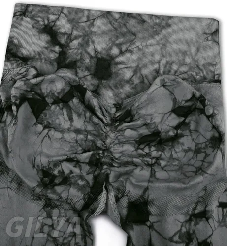 Vista 5 de GILLYA Leggings de levantamiento de glúteos para mujer, sin costuras, teñido anudado, leggings de entrenamiento, gimnasio, cintura alta, pantalones