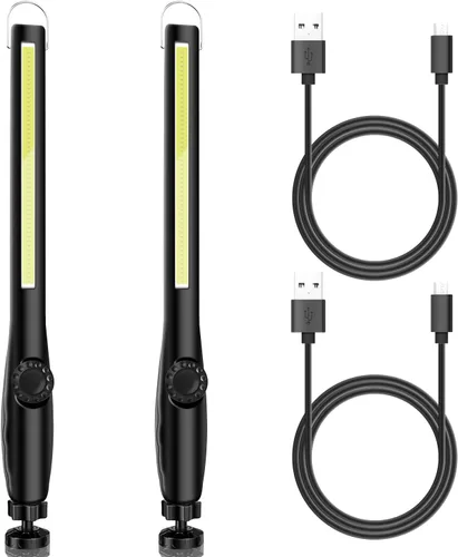 Vista 7 de Luz de trabajo LED, 2200 mAh, recargable, 600 lúmenes, luz de trabajo COB, lámpara de inspección de problemas portátil con gancho de base magnética