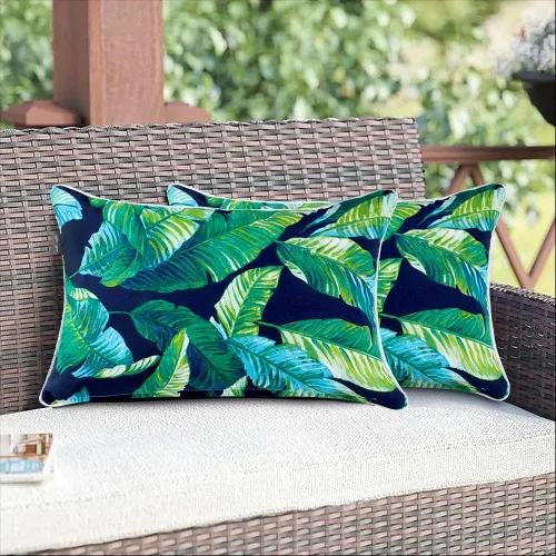 Vista 8 de Magpie Fabrics - Juego de 2 fundas de cojín para patio con inserto de 18 x 18 pulgadas, funda decorativa resistente a la decoloración para sofá