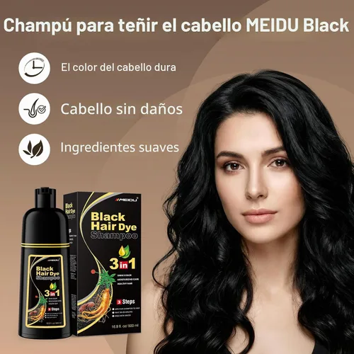 Vista 7 de IIIMEIDU MEIDU Champú de tinte para cabello negro 3 en 1 para mujeres