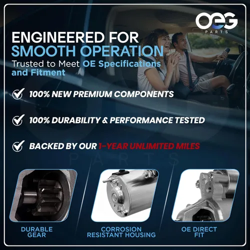 Vista 6 de Piezas de OEG Nuevo arrancador compatible con Ford Bronco E F Series Van Truck 1992-1997 (4.9L 5.0L 300 302) (5.8L 351) V8 F2TU11000AA