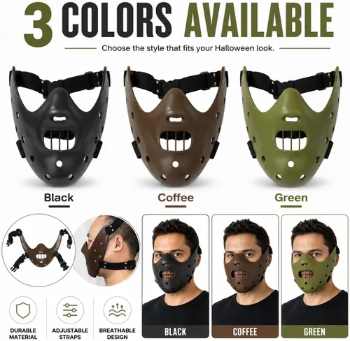 Vista 7 de Hannibal Lecter Mask Horror The Silence of Lambs Resin Hacker Mask