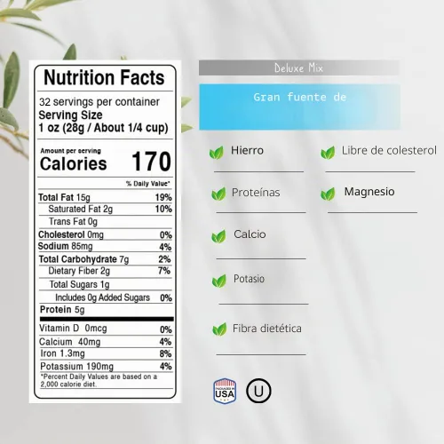 Vista 2 de Jaybee's Deluxe Mezcla de nueces tostadas saladas 32 onzas, snack saludable de proteínas