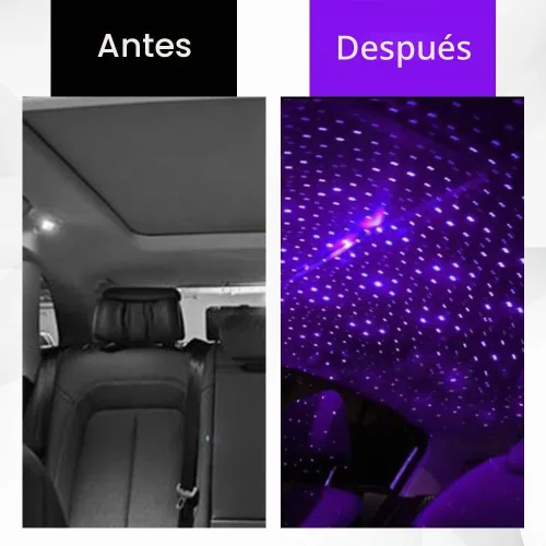 Vista 3 de HAOBO Proyector de estrellas USB para noche, luces de estrellas para auto, proyector de estrellas LED de atmósfera romántica para interior de auto
