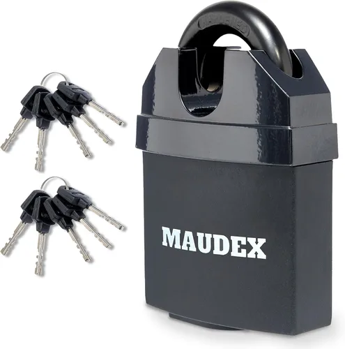 Vista 8 de Maudex® MDL60 Candado de alta seguridad para uso en exteriores – [10 llaves] – [Cilindro antitaladro, antipúas] – Cerradura ideal para unidad